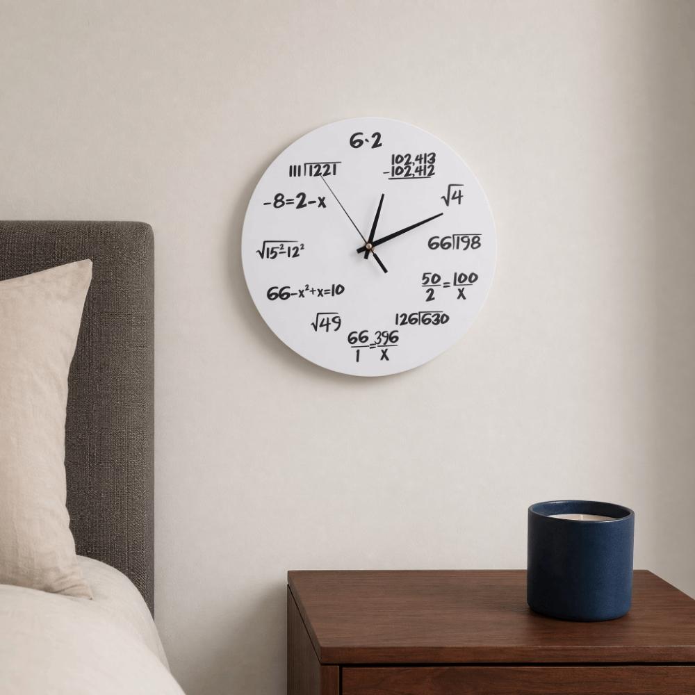 White No Tick Indoor Wall Timepiece Home Room Mounted Pointer Clock  Kitchen Interior Ornament