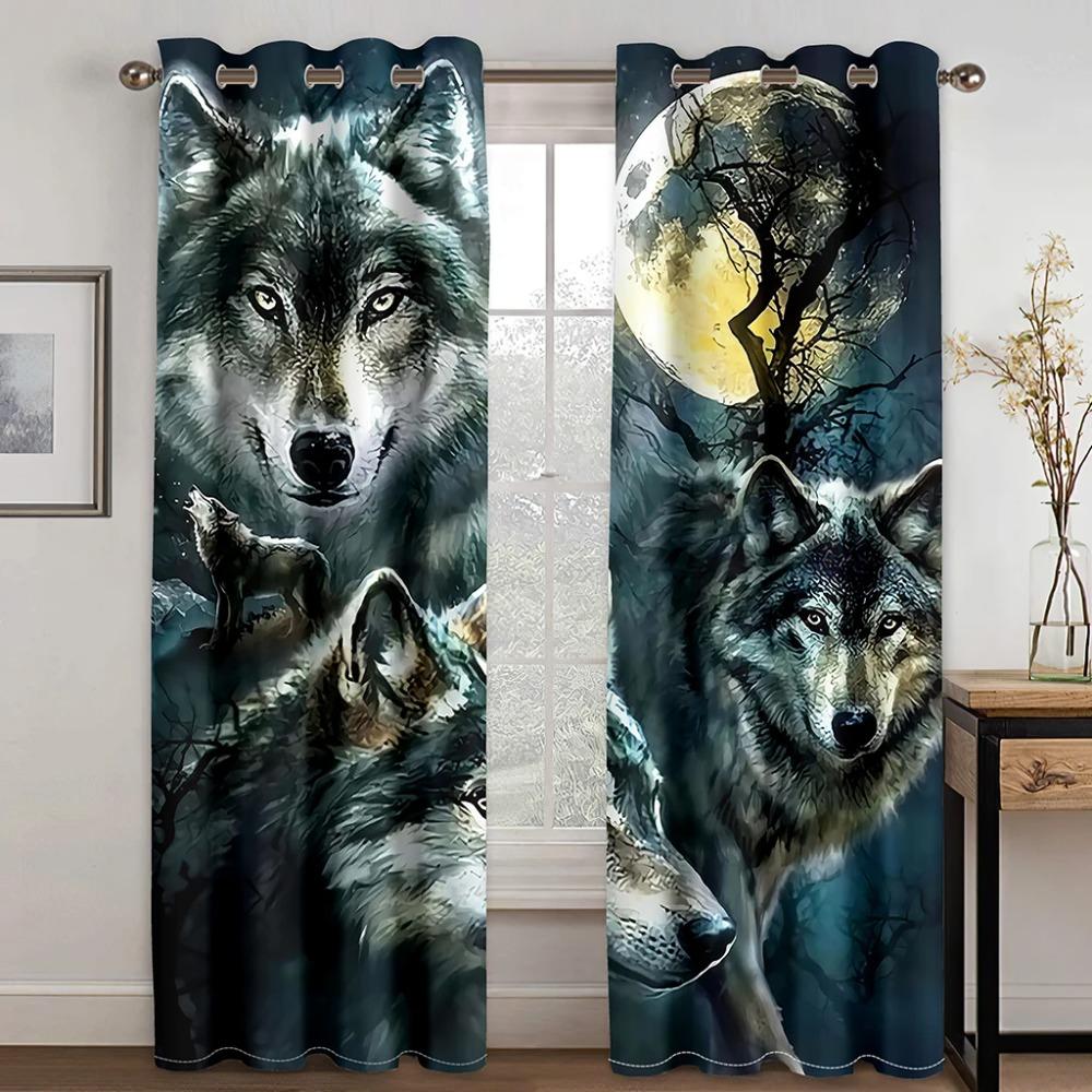 Дикий волк животное Бесплатная доставка оконные шторы жалюзи для гостиной детской спальни ванной кухни офиса двери домашнего декора2 шт.