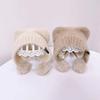 Plush Ear Protection Caps Windproof Cartoon Pompom Hat Soft Knitted Cap  Kids
