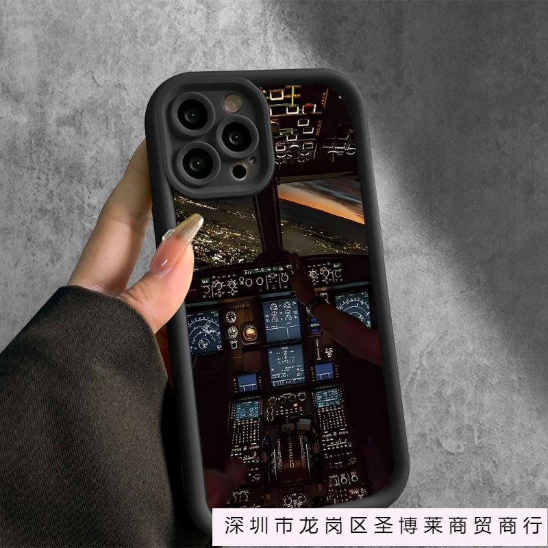 Ночная сцена кабины самолета для чехла на мобильный телефон iPhone16promax Apple 16/15 силиконовый 13 мягкий X противоударный