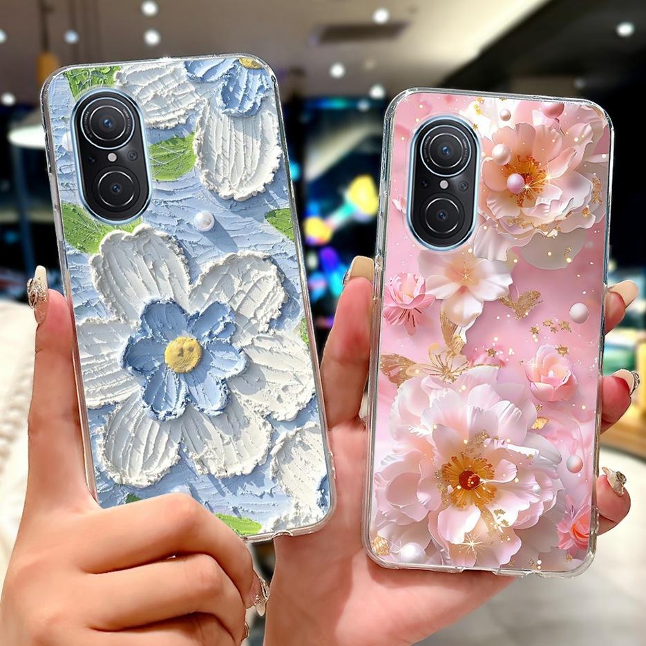Чехол для Huawei Nova 9 SE Чехол Nova9 Pro Роскошный с рисунком цветов Мягкий тонкий чехол для телефона для Huawei Nova 9 Pro Nova9 SE Fundas Сумки