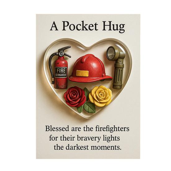 Карманное объятие Сердце с открытками Маленькое Сердечко Карманный токен объятия Подарок-благодарность для Пожарных Медсестер Учителей
