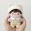 1 set Cat Hat Doll Clothes Outfit Strap Pants Doll Dress Up Set  10cm Cotton Doll