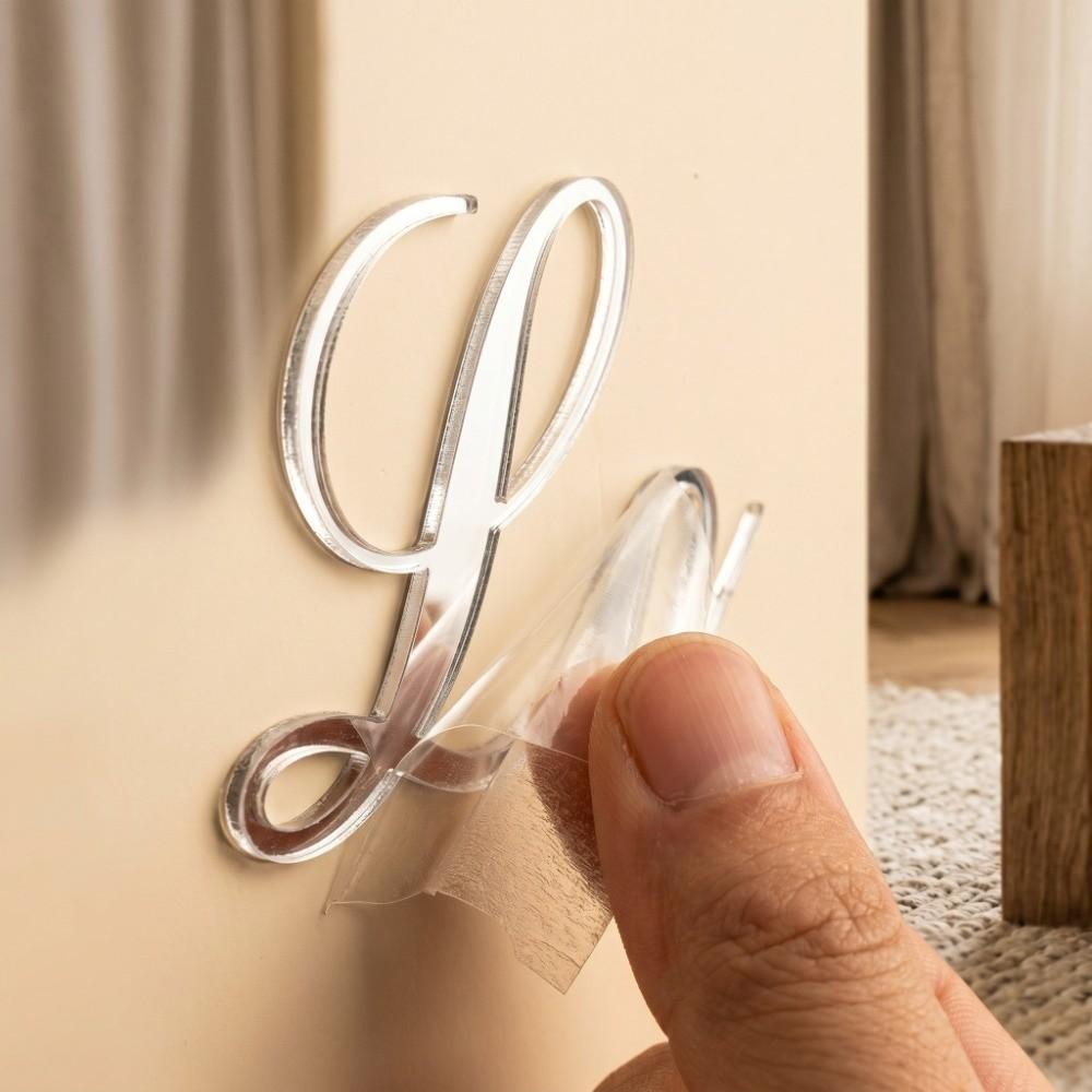 Acrylic Letter Wall Sticker 44.49x5.51in English Letter English Letter Decor Self-Adhesive Silver Gold Home Wall Sticker