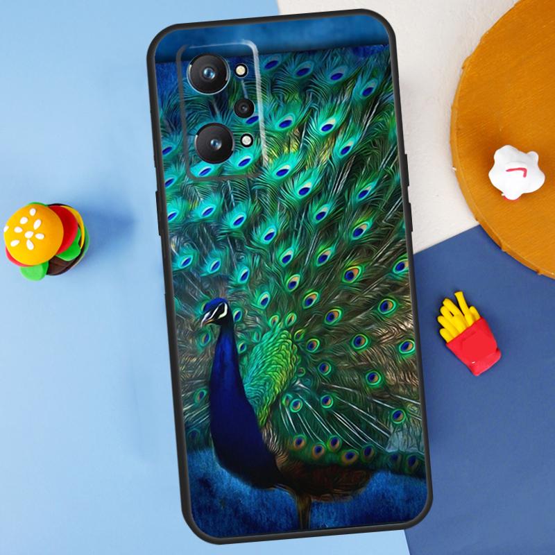 Bird Peacock Feather For Realme C55 C67 C61 C75 C53 C51 C21Y C25S GT 6 6T 5 GT7 Pro 10 11 12 13 14 Pro Plus Case