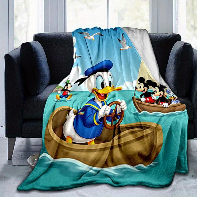 1 шт., Плед-приключение с Дональдом Даком и друзьями от Disney - Сезонный Универсальный, Декор для дома, Мягкий фланелевый плед - Универсальный и Уютный для