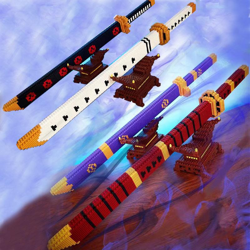 Аниме Демон Ямато Мечи Ничирин Ножи Лезвие Руки Экипировка Аксессуары Игровая Модель Игрушки Детские Наборы Кирпичный Строительный Блок