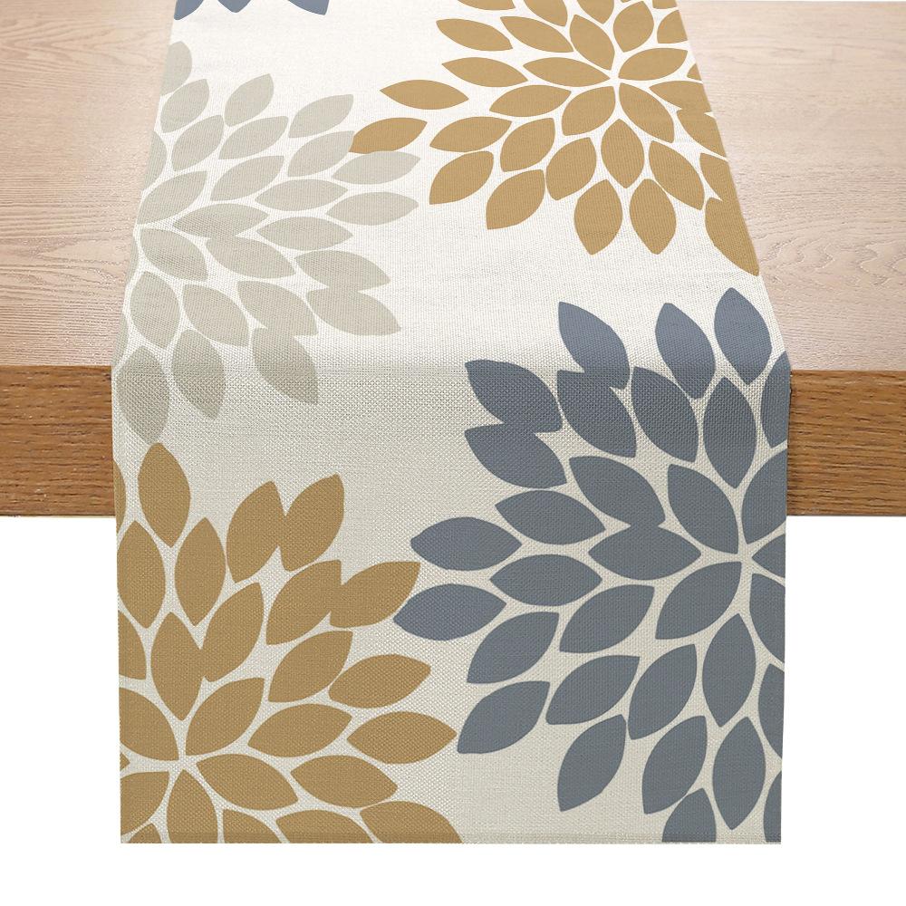 Льняной столовый флаг, напечатанный на ткани для украшения стола, скатерть для гостиной, журнального столика, крыльца