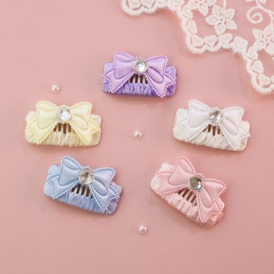 Yousheng Bow Tie Rhinestone Decor Dog Hairpin Medium Dog Cat Barrette Pet Headwear