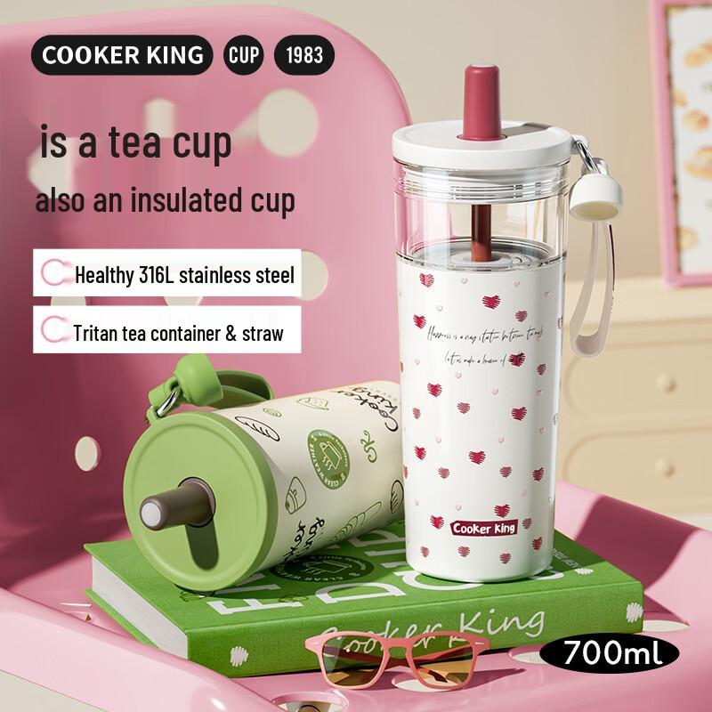 COOKER KING 700ml 316L Stainless Steel Insulated Tea Bottle