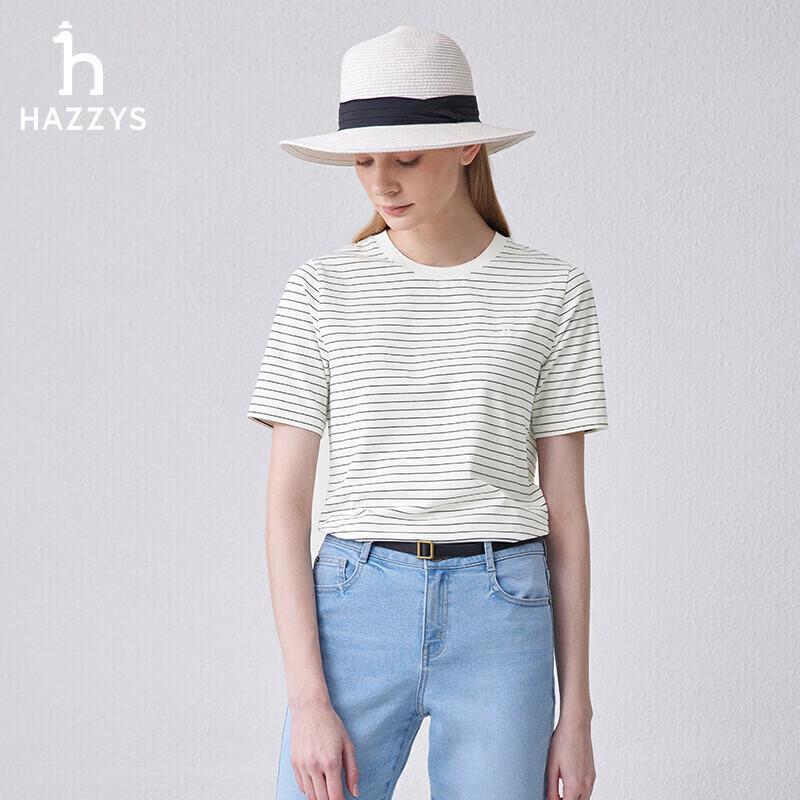 HAZZYS Women's Striped Round Neck T-shirt