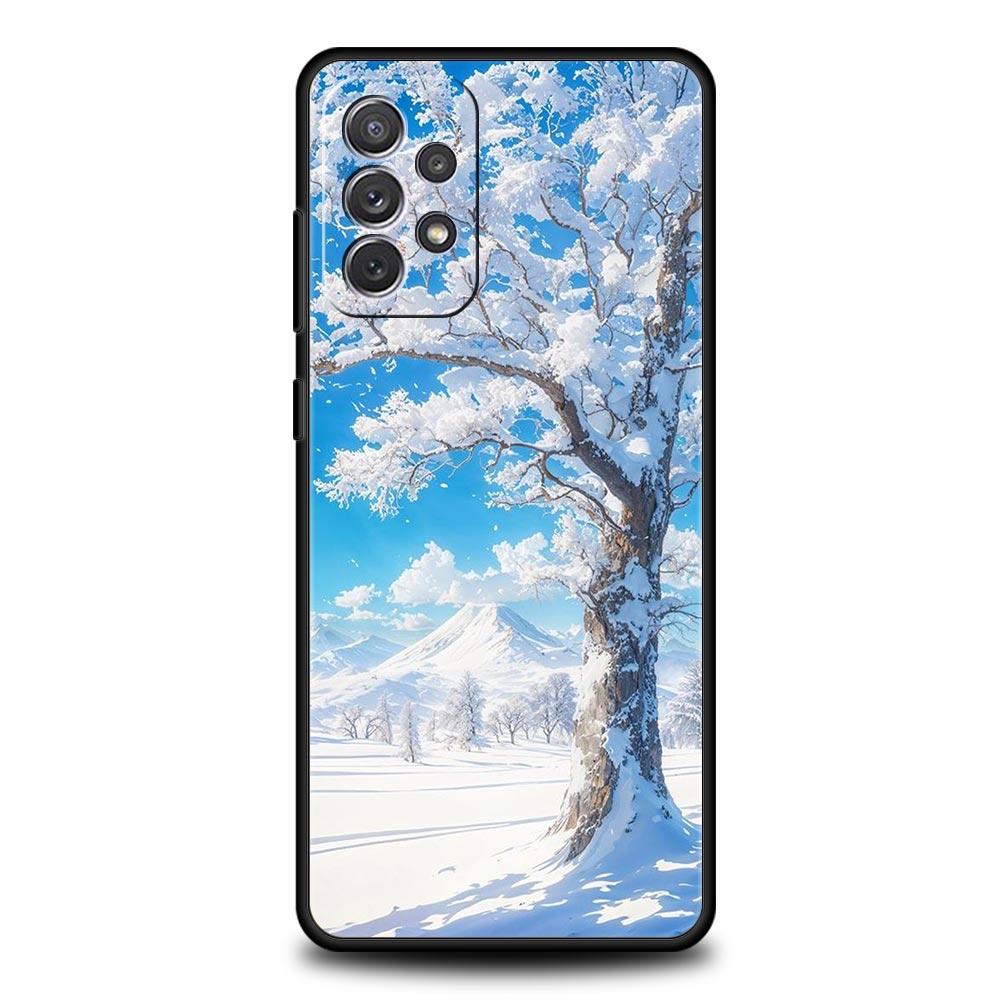 Landscape Winter Light Snow Phone Case For Samsung A15 A13 A51 A71 A41 A31 A21S A03S A05 A35 A55 A23 A25 A33 A53 A73 5G Cover