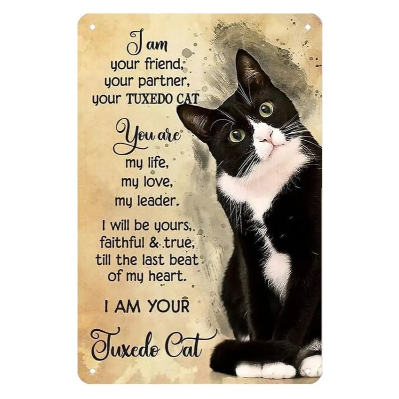New Vintage Siamese Cat I Am Your Friend Your Partner Your Cat Funny Metal Tin Sign Wall Decor Man Cave Bar Retro Metal Vintage