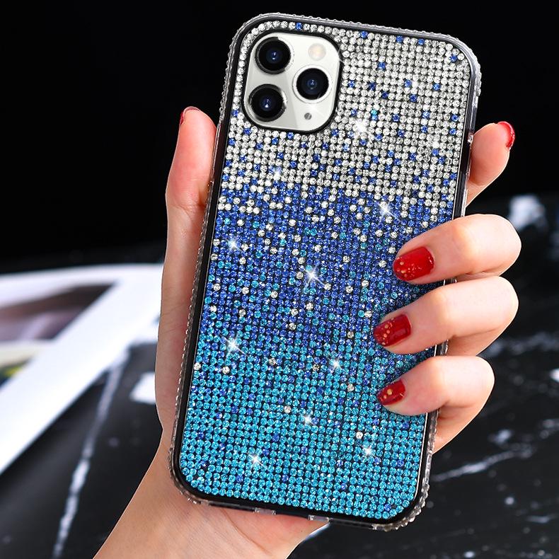 Креативный градиентный чехол для iPhone со стразами для 13, 16, XS Max, XR, SE и 17