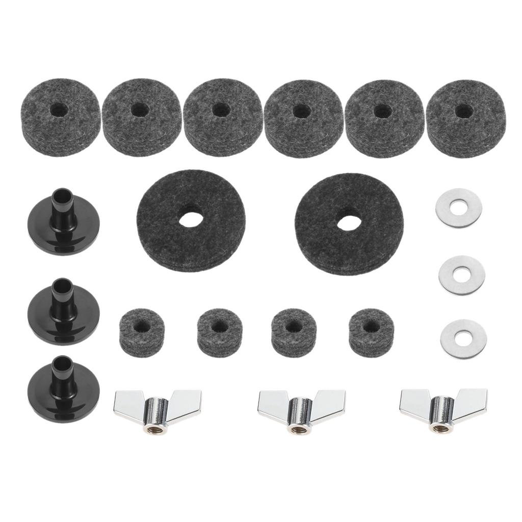 Cymbal Felts Hi-Hat Clutch Felt Hi Hat Cup Felt Cymbal Stand Sleeves with Base Wing Nuts and Cymbal Washer for Drum Set of 21Pcs