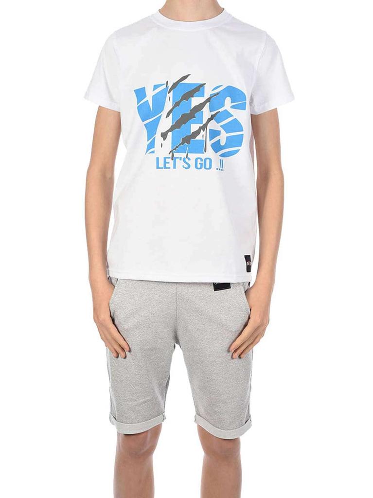 Летний комплект для мальчика Футболка YES и тканевые шорты