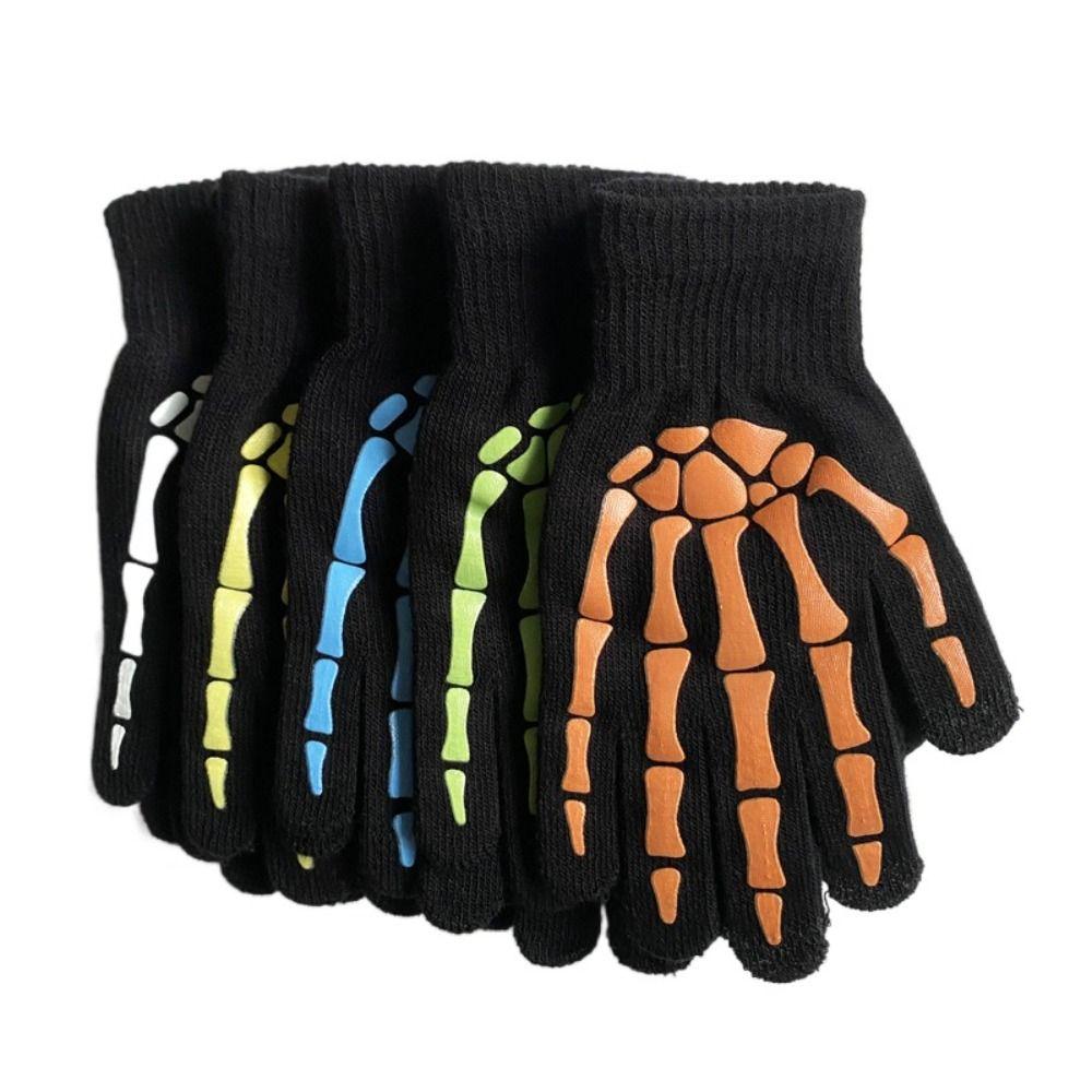 Thicken Luminous Skeleton Claw Gloves Full Finger Halloween Bone Claw Gloves  Cycling
