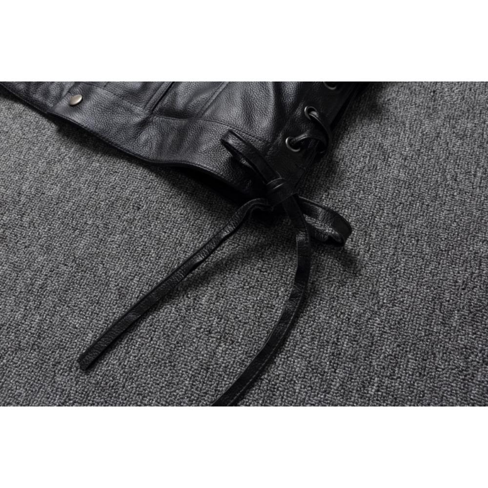 Китайский размер мужской кожаный жилет 100% коровья кожа мотоциклетный жилет байкерские кожаные жилеты мото кожаный жилет азиатский размер M-6XL M435