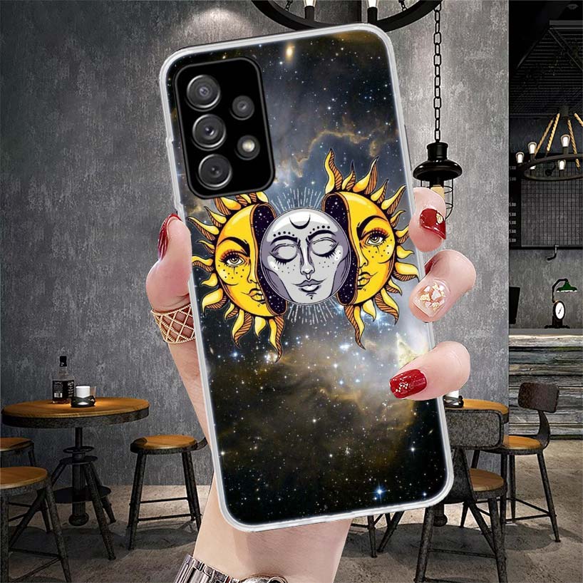Смешной Чехол для Телефона с Лицом Солнца и Луны Мягкий Для Samsung Galaxy S22 S23 S24 S25 Edge S26 Ultra S20 FE S21 Plus + Fundas Coque Galaxy S20