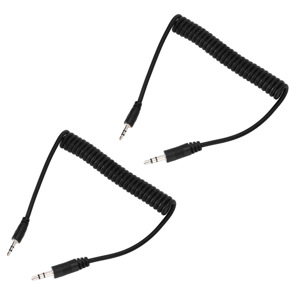 2pcs 3.5mm to Male Flash C1 Sync Cable 3.5mmC1 Flash Trigger Coiled Cable for EOS 70D Camera