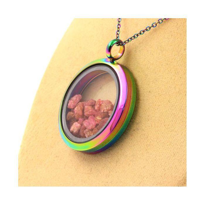 Pierres et Minéraux. Collier Spinelle brut. Modèle multicolore.