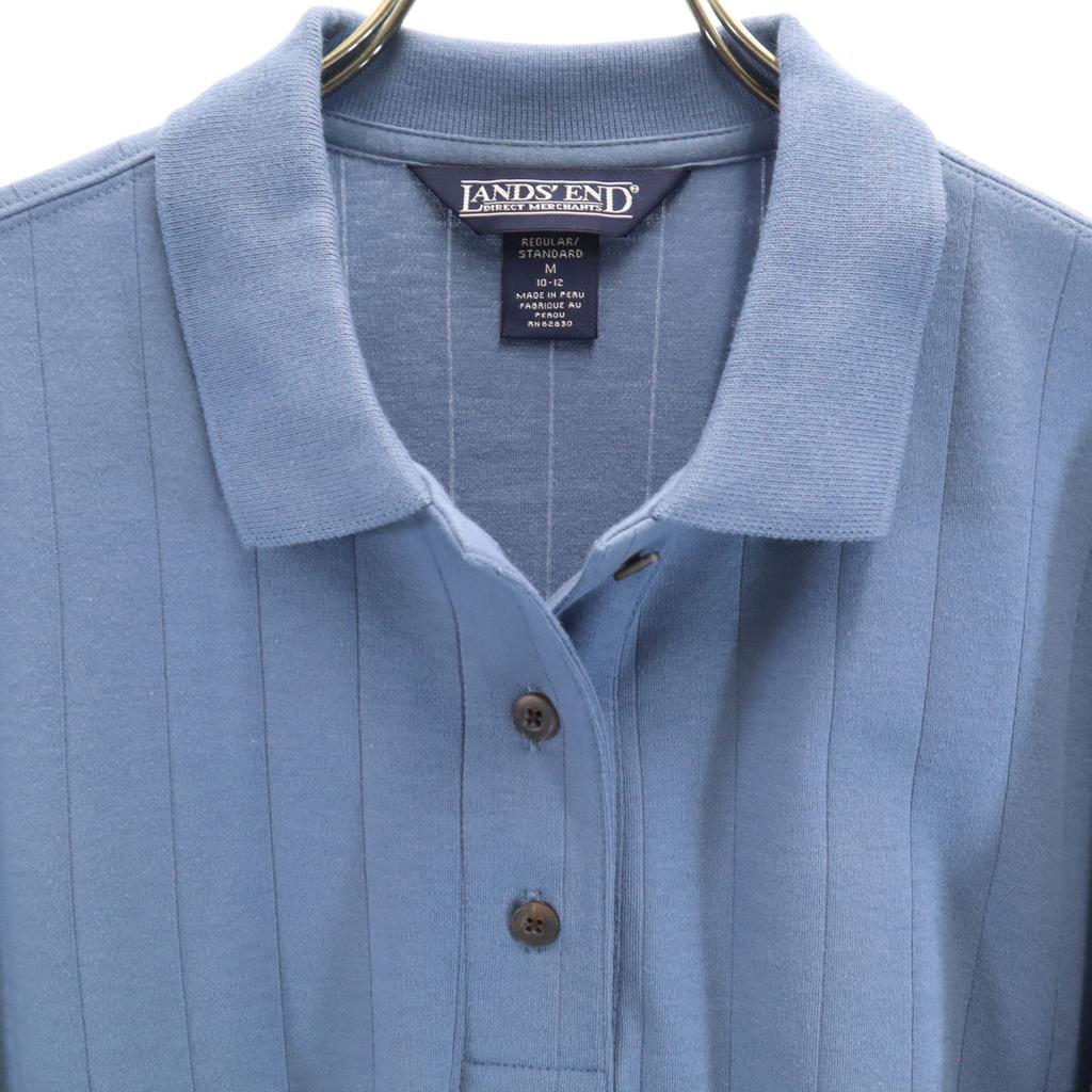 LANDS' END Рубашка поло с длинным рукавом M синяя Женская Б/У