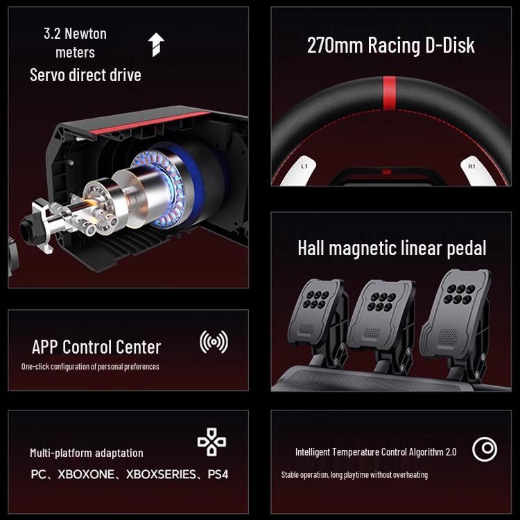 Игровой руль 8PXN V10PRO с прямым приводом и симуляцией обратной связи по усилию