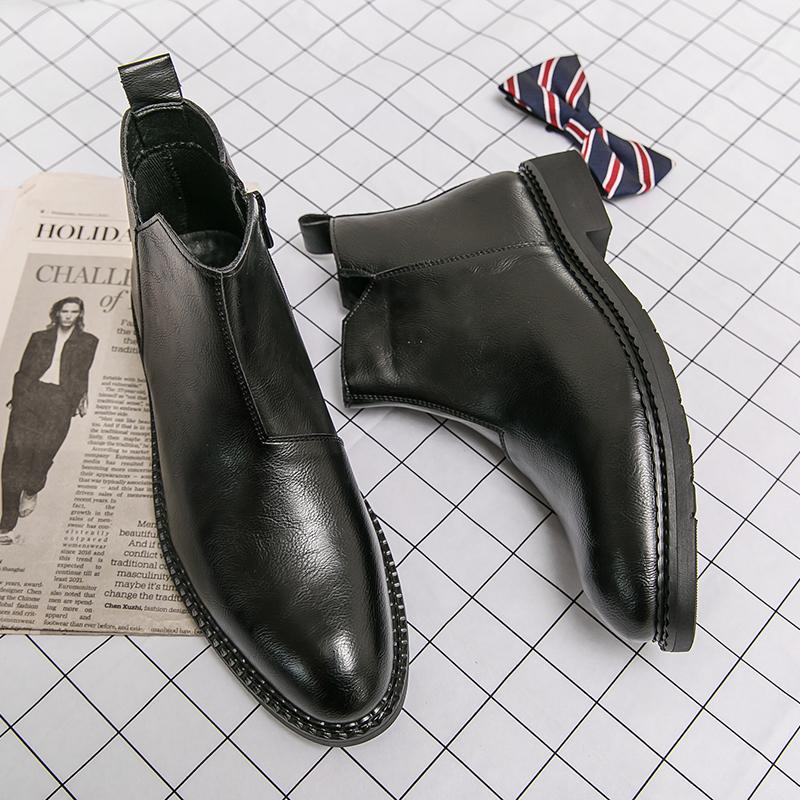 Высококачественные ботильоны для мужчин Модные британские броги Челси Мужские Социальные Формальные Мужская обувь для официальных случаев 2026 Зимние ботильоны