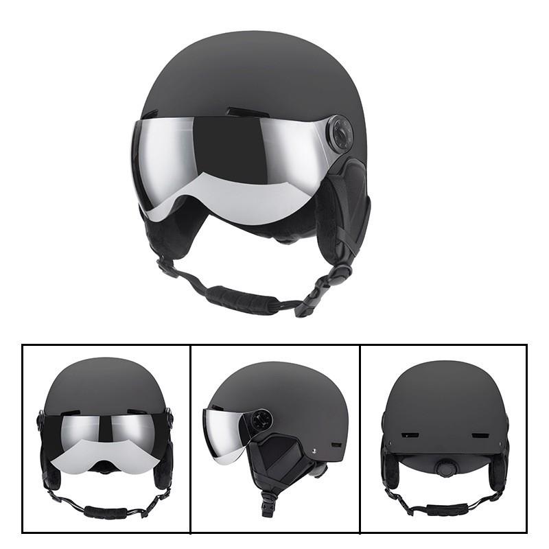 Unisex Winter Ski Helmet With Integrated Goggle Slot EPS ABS Full Coverage Snowboarding Safety Gear Adults