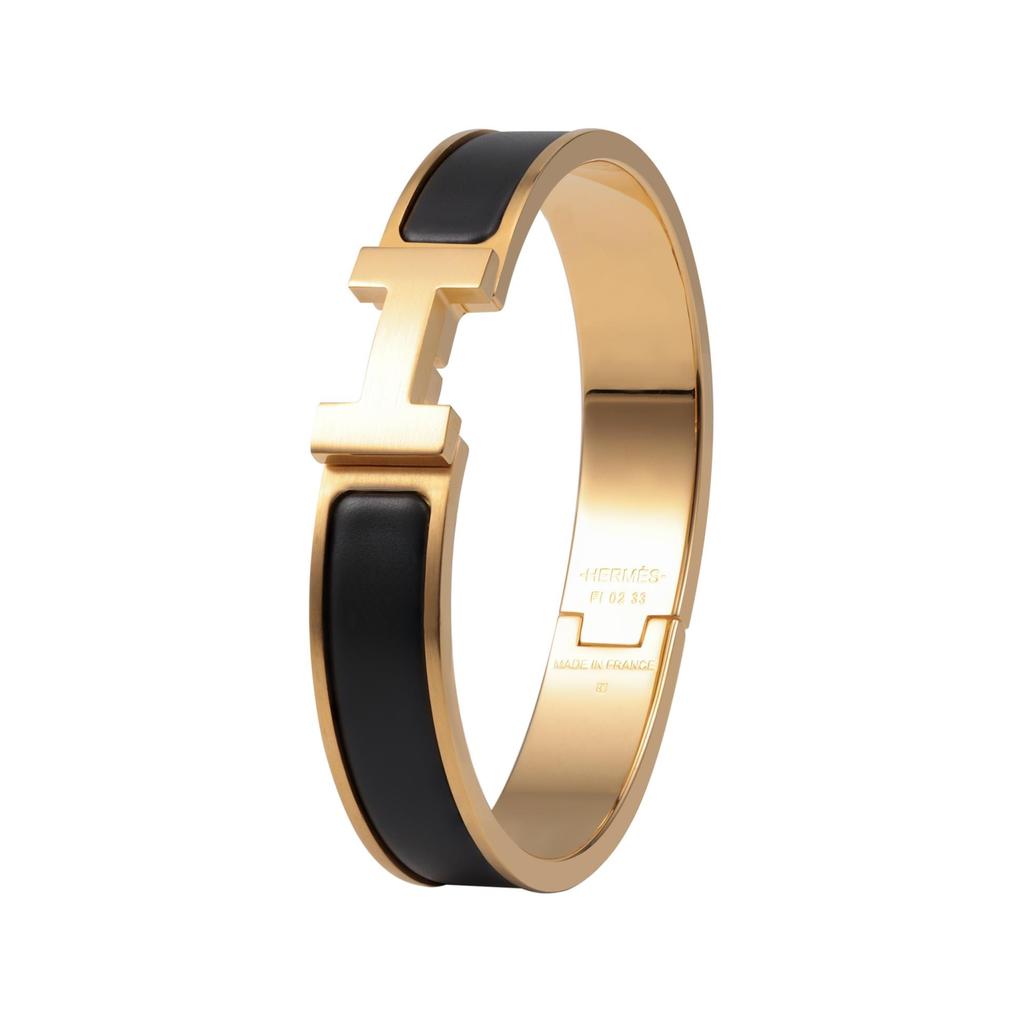 HERMES Enamel Bangles Unisex Black H703203FM01-