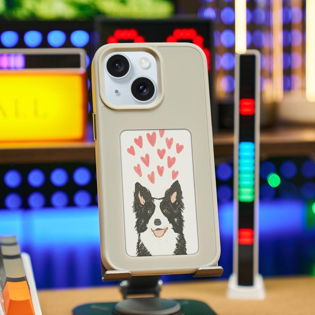 INKZONE Чехол для iPhone 13/14 PC+TPU 4-цветный E Ink чехол DIY Смарт-дисплей Настраиваемая крышка для телефона