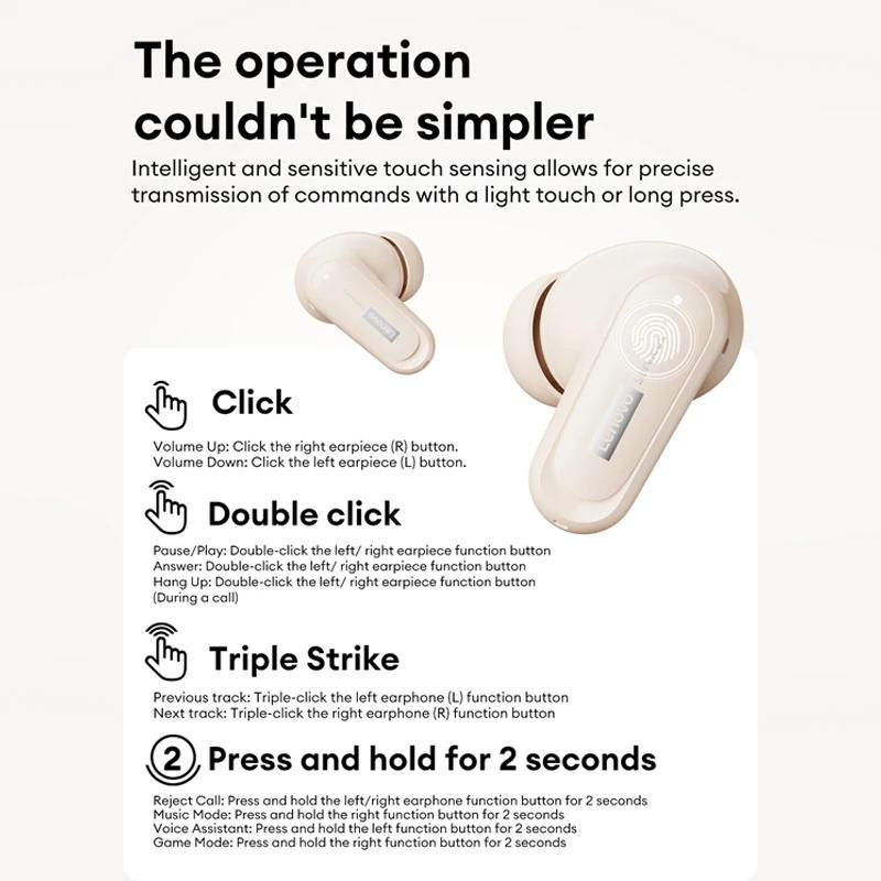 Оригинальные беспроводные наушники Lenovo LE260 In-Ear Bluetooth 6.0 Игровые наушники с ультранизкой задержкой TWS Наушники с чистым звуком ENC Шумоподавление