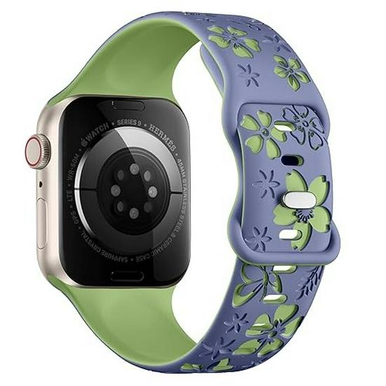 Floral Five-Petal Silicone Band for Apple Watch with 3D Laser Engraving