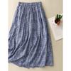 The Real Shot Is a New Summer Literary and Retro Cotton and Linen A-shaped Skirt for Women Who Are Thin, High-waisted, Medium and Long Skirts.