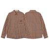 American Vintage Plaid Long Sleeve Shirt Embroidered Pocket Loose Fit Men Women