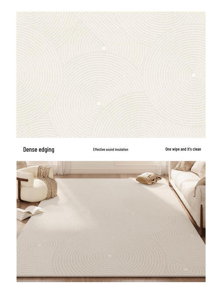 2024 Роскошный бархатный водонепроницаемый ковер для гостиной - не требует стирки, однотонный, простой дизайн, напольный коврик