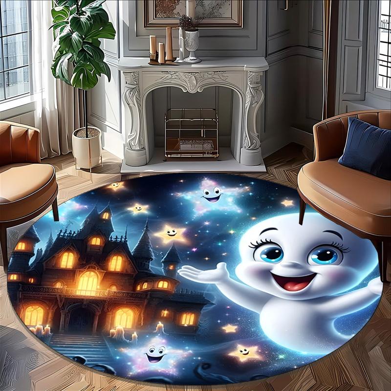 1pc Casper2 Carpet, Round Rug, Comfortable, Suitable for Entryways, Living Rooms, Office, And Bedrooms, Christmas Decoration