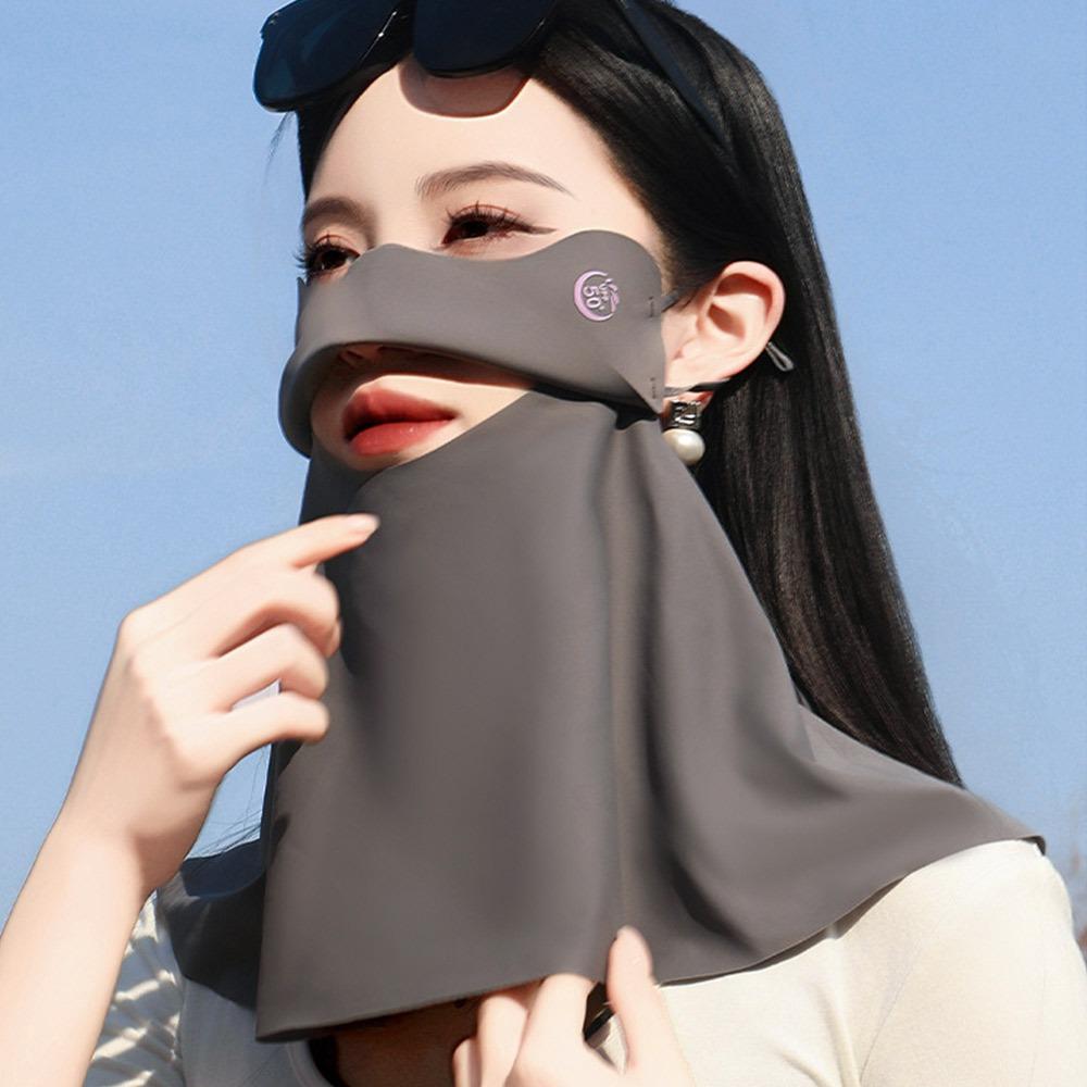 Ice Silk Mask Summer Breathable Mask Face Neck Shoulder UV Protection Sun Protective Scarf Anti-UV UPF50+ Sunscreen Shawl