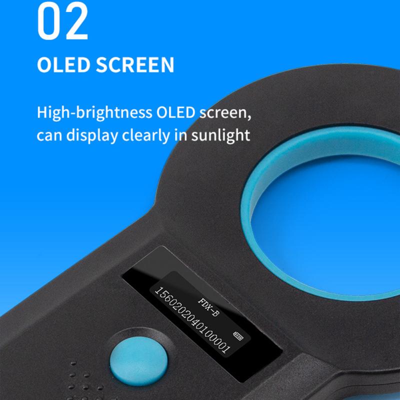 Сканер для домашних животных Перезаряжаемый OLED-экран Сканер чипов для животных ISO11784(85)/FDX-B/EMID 10/15 бит