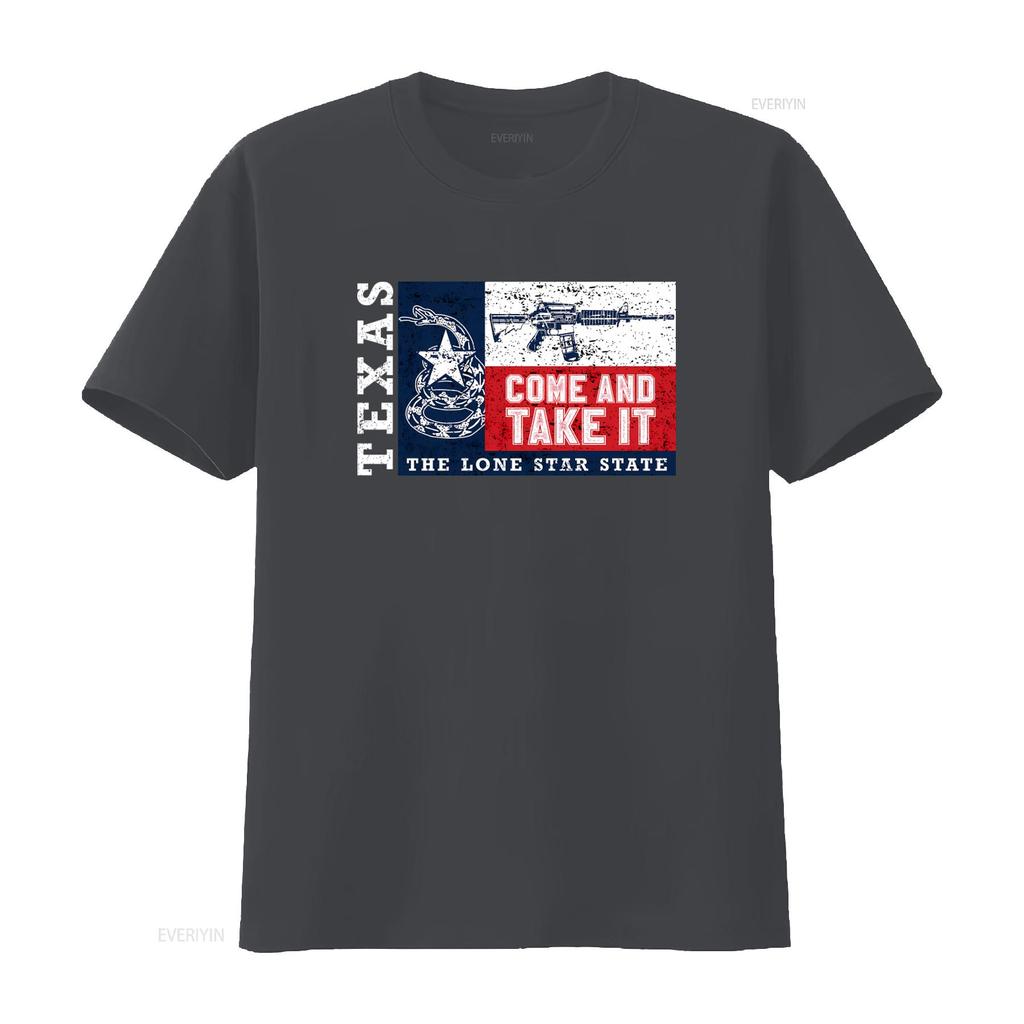 Texas The Lone Star State Come And Take It T Shirt Unique Design with Snake Rifle Print vintage Washed Soft streetwear