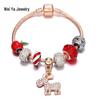 Браслет-шарм Pandora Рождественский Страз Олень и Мир Яблоко