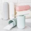 Nordic Minimalist Travel Toothbrush Set: Portable Stripe Wash Cup & Toothbrush Holder.