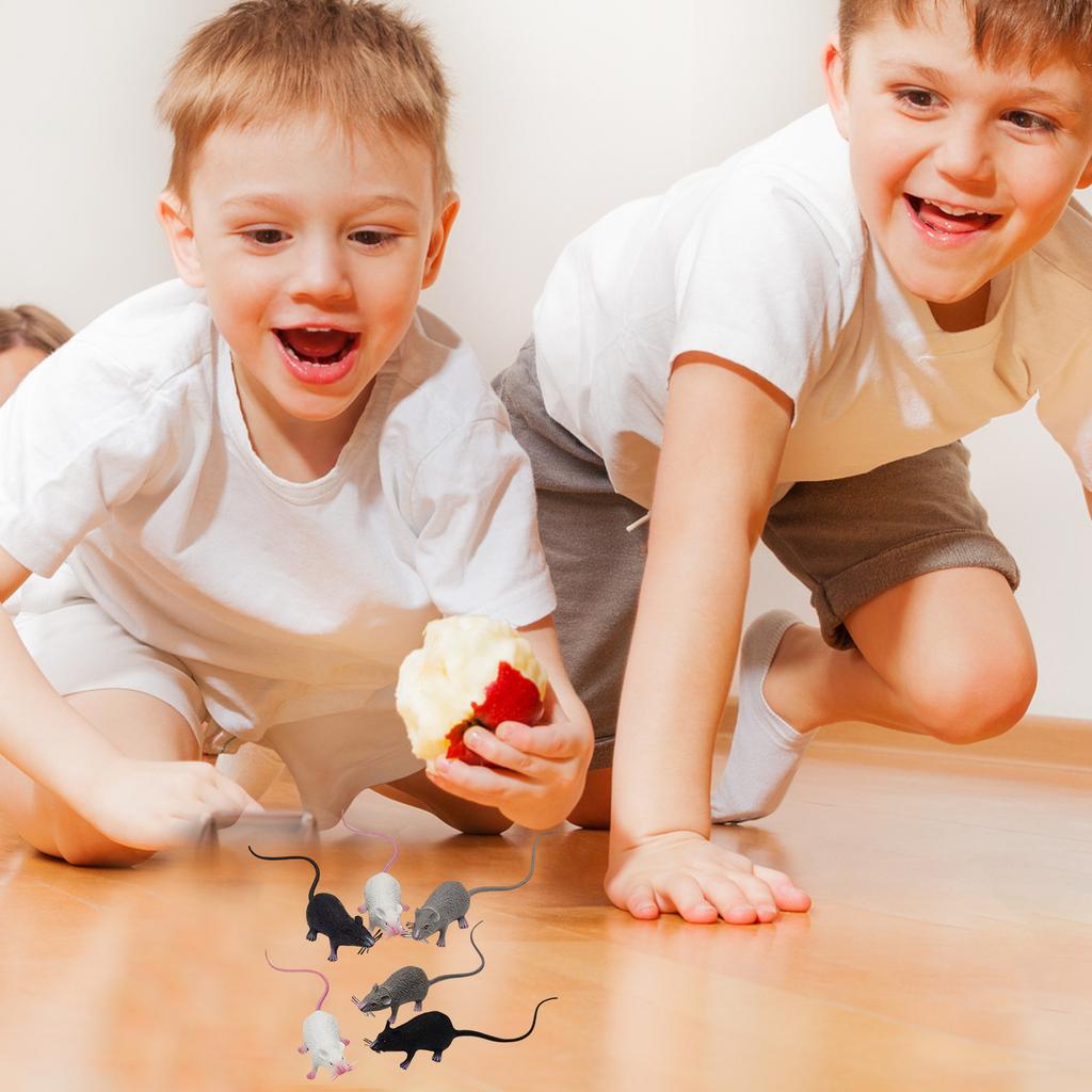 6 шт. Хэллоуин Крыса Пластиковая Крыса Хэллоуин Украшения Моделирование Мышь Шутки Реквизит;6 шт. Хэллоуин Крыса Пластиковая Крыса Декор Моделирование Мышь Шутки Реквизит