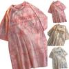Женская футболка с вышивкой Tie Dye и буквами, футболка большого размера с круглым вырезом и круглым вырезом в стиле хип-хоп, уличная одежда