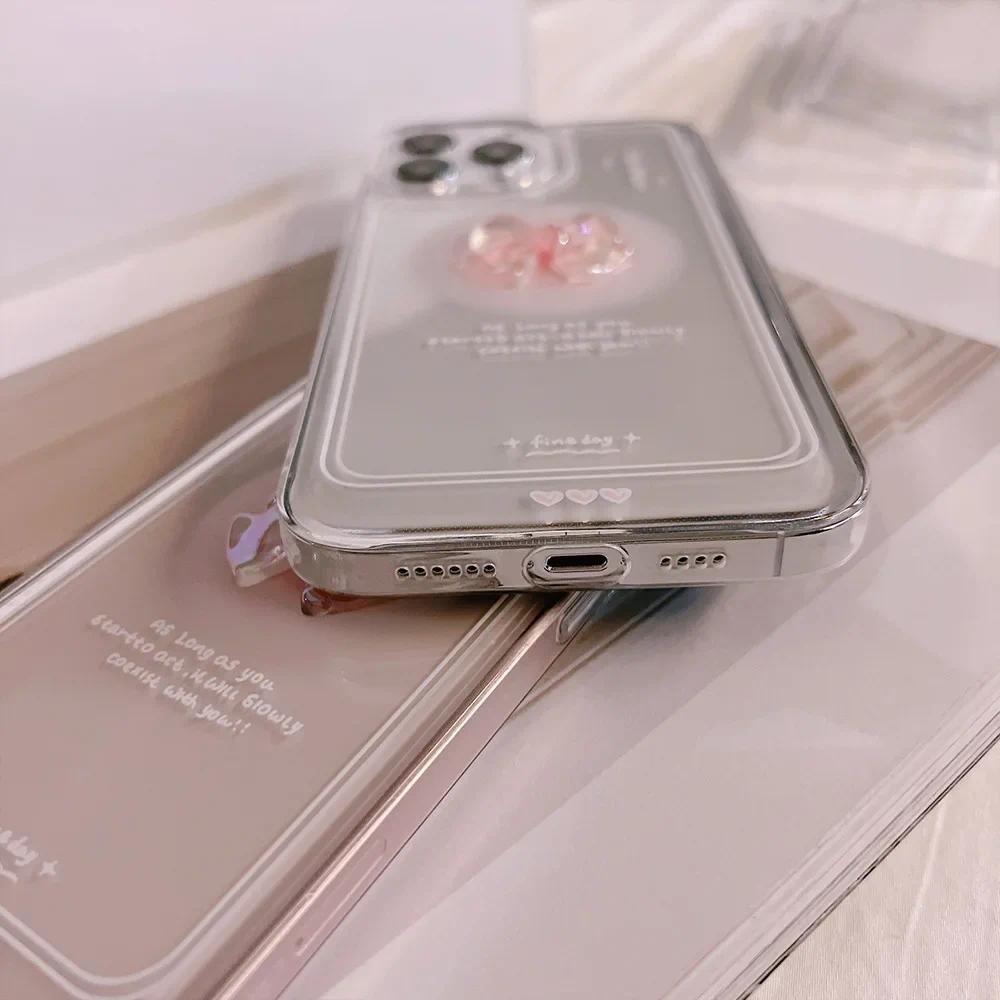 3D Розовый Бант Чехол для IPhone 16 Pro Max, Apple 14 Plus Прозрачный 15 Pro Фея 17 Чехол