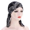Woman Elastic Scarf Towel Hat Ladies Print Cashew Feather Cancer Chemotherapy Hat Bag Head Cap