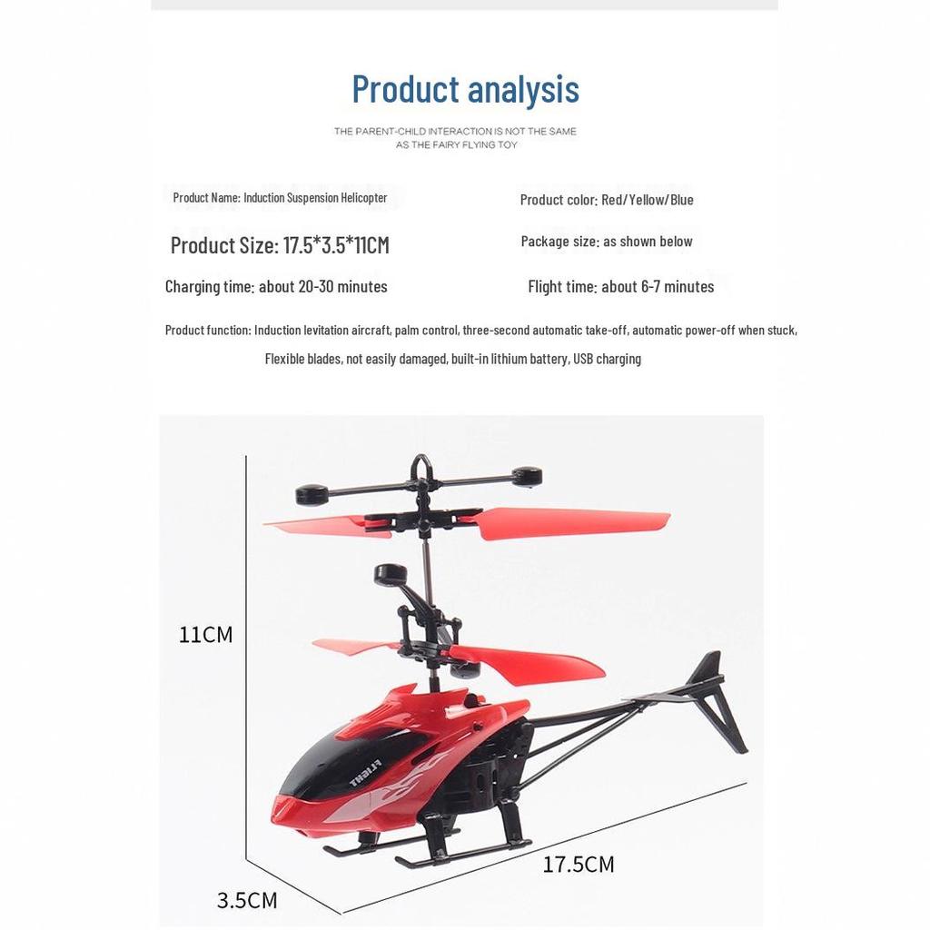 Indoor Gesture-Control Hovering Drone - Rechargeable, Durable, Remote-Control Toy Helicopter