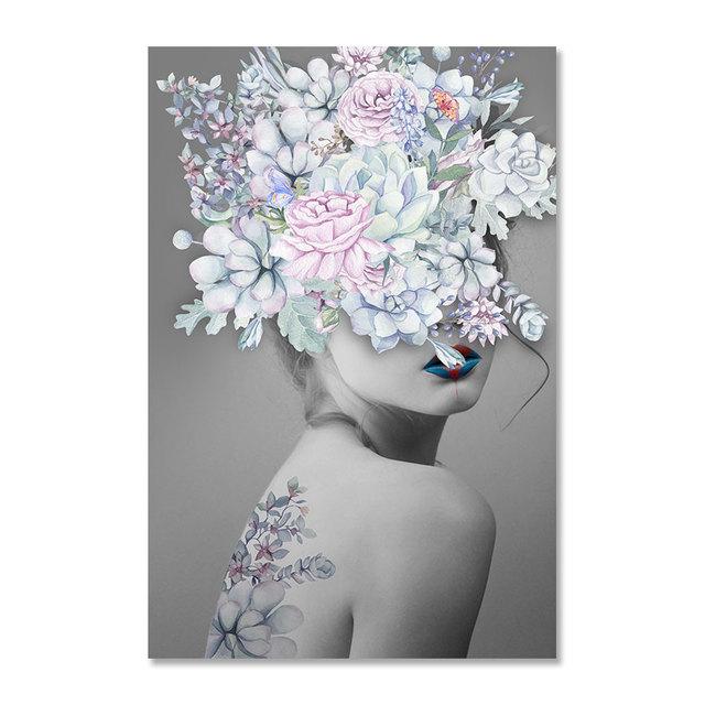 Новое поступление, большой размер, настенное искусство, современная мода, цветочная обложка, лицо, золото, длинные волосы, женщина, холст, декоративная живопись для гостиной
