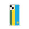 Coque iPhone 14 - PIXELFORMA - Drapeau Du Rwanda - Silicone Souple - Protection Complète - Rouge