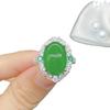 Высококачественное великолепное открытое кольцо из искусственного натурального ледяного халцедона, роскошное модное женское кольцо с овальным бриллиантом и яшмой